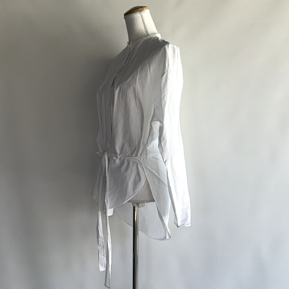 COS White Tie Waist Button Down Top - sz 4 - Picture 4 of 6